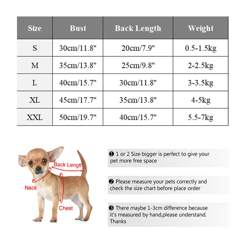 Warm winter Dog Sweater  for Small Medium Dogs