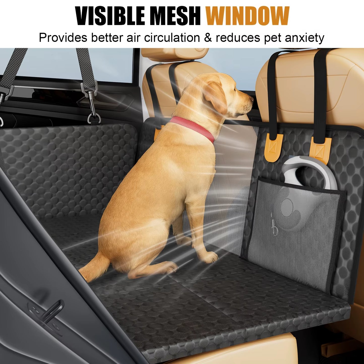 Dog Car Seat Cover for Back Seat, Hard Bottom Back Seat Extender for Dogs,Car Seat Cover,Dog Car Seat,Dog Hammock for Car ,Car