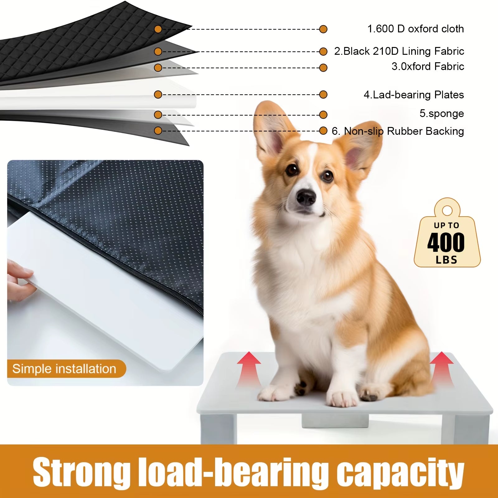 Dog Car Seat Cover for Back Seat, Hard Bottom Back Seat Extender for Dogs,Car Seat Cover,Dog Car Seat,Dog Hammock for Car ,Car
